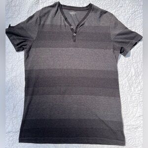 henley striped short sleeve top